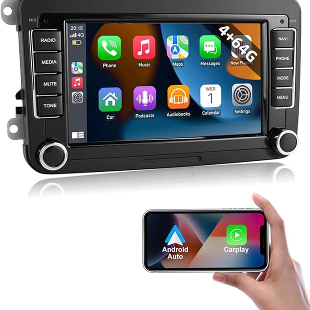 7" Android 14 Apple Carplay 2003-2012 VAG