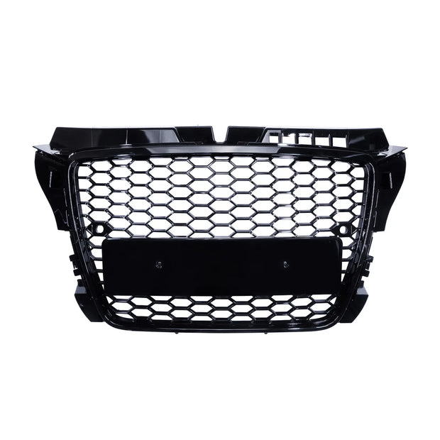 Audi A3 (8P) RS-Style Honeycomb Front Bumper Grille – Gloss Black (08–12)
