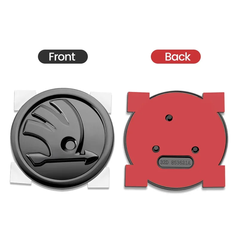 Skoda Front & Rear Badge Set – 80mm + 90mm ABS Emblem