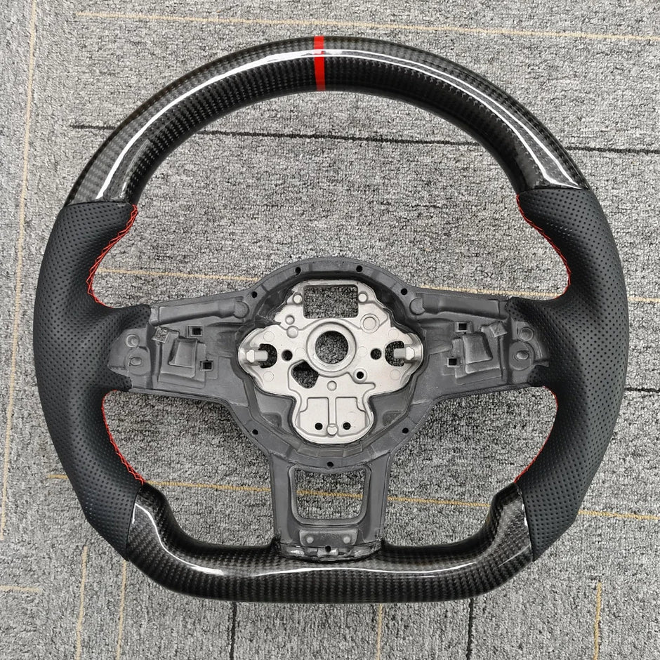 Carbon Fiber Steering Wheel Upgrade (Perforated Leather) – VW Golf 7/7.5 / GTI / GTE / GLI / Tiguan (2013–2019)