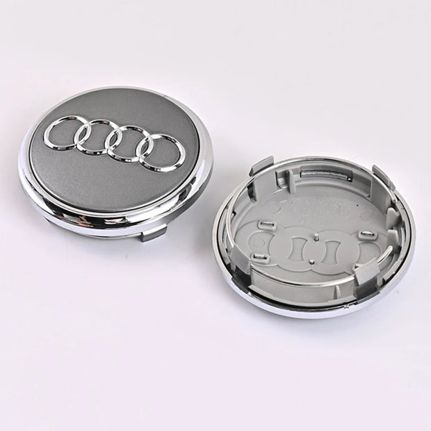 Audi Wheel Centre Caps (4pcs) – Multiple Sizes (60/61/68/69/77mm)