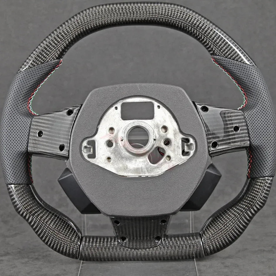 LED Carbon Fiber Steering Wheel (Perforated Leather) for Lamborghini Huracán (2018–2024)