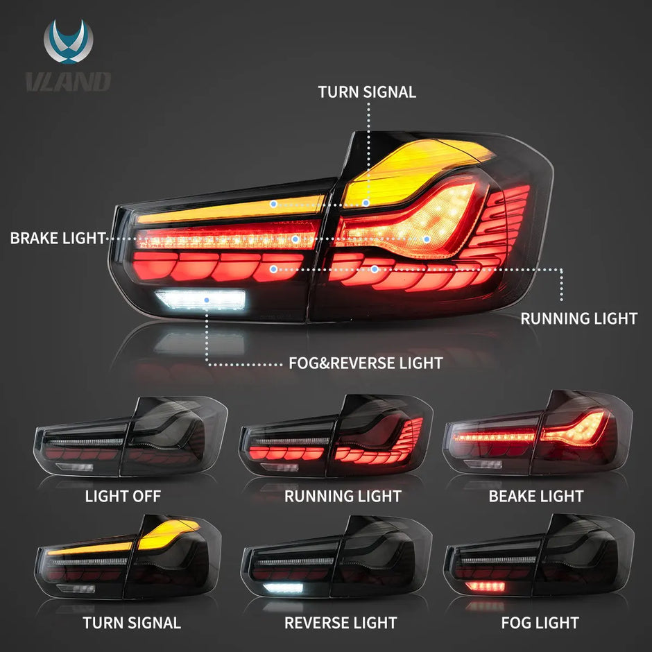 GTS-Style LED Tail Lights for BMW 3 Series F30 / F80 (2012–2019)