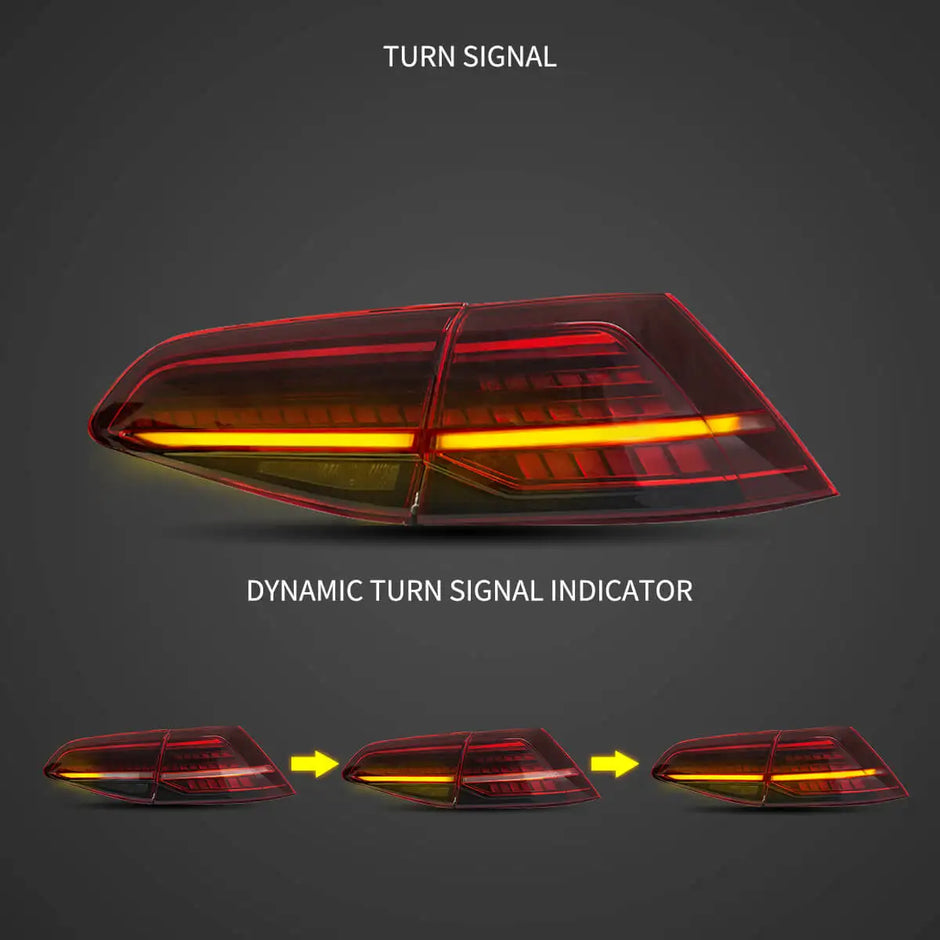LED Tail Light Set with Sequential Indicators (Smoked) – VW Golf MK7 / MK7.5 (2013–2021, Hatchback)