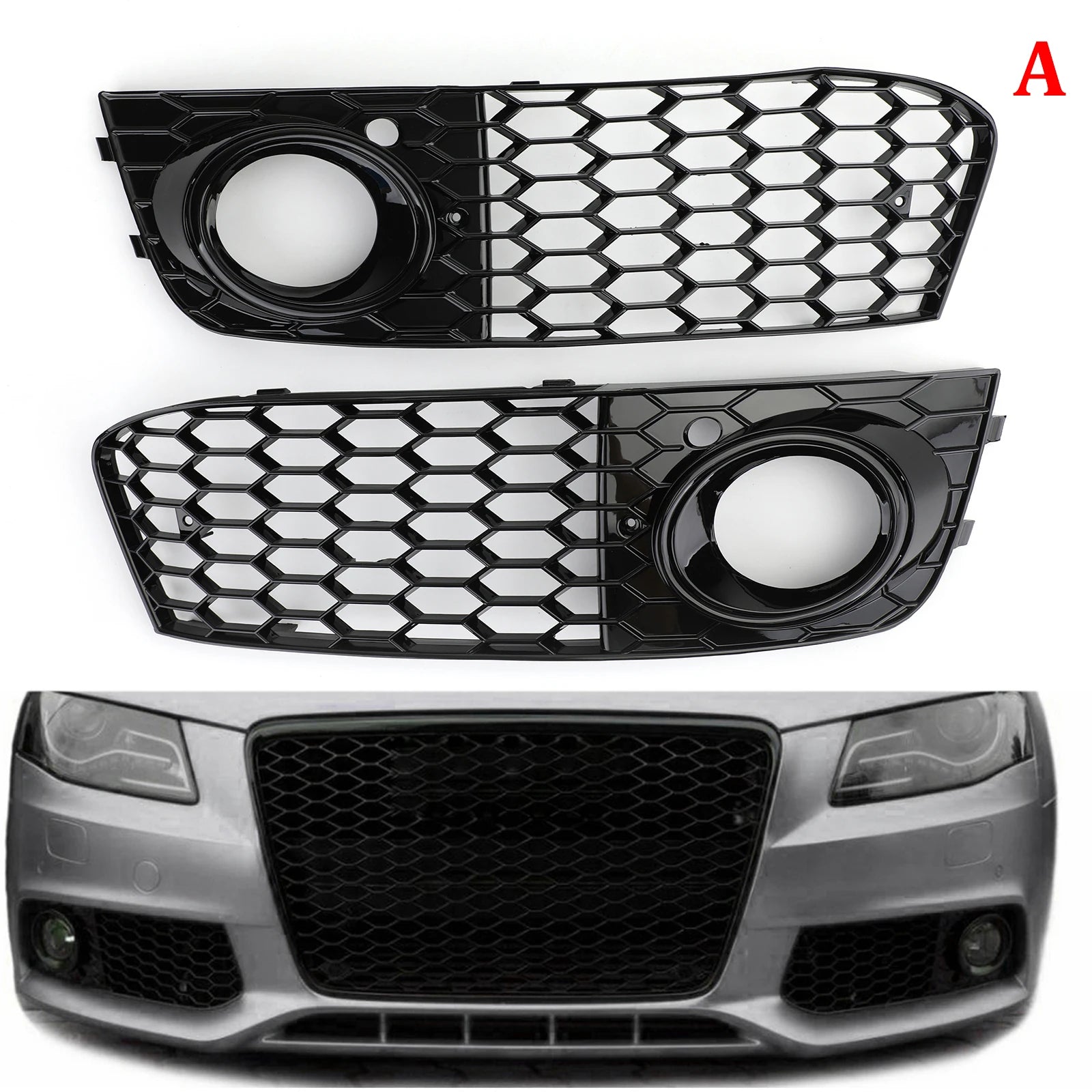 Audi A4 B8 Honeycomb Fog Light / Open Vent Grilles