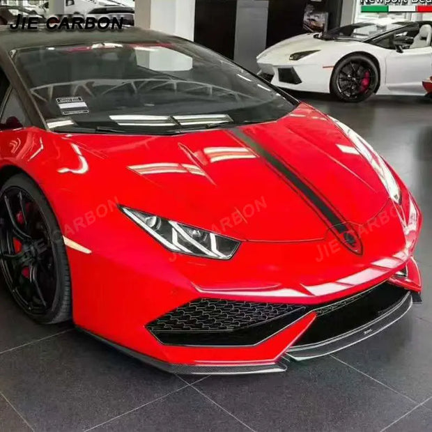Lamborghini Huracan LP580/LP610 V-Style Front Bumper Lip / Splitter (FRP, Carbon, Forged Carbon)