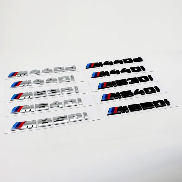 BMW M-Performance Style Rear Boot Badge Letters (Adhesive Emblem)