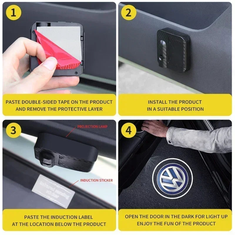 VW Logo Door Projector Puddle Lights – Volkswagen Models (Pair)