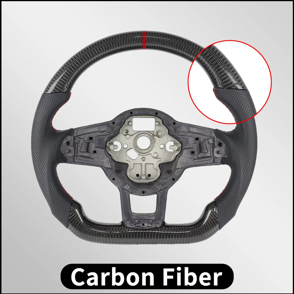 Carbon Fiber Steering Wheel Upgrade (Perforated Leather) – VW Golf 7/7.5 / GTI / GTE / GLI / Tiguan (2013–2019)