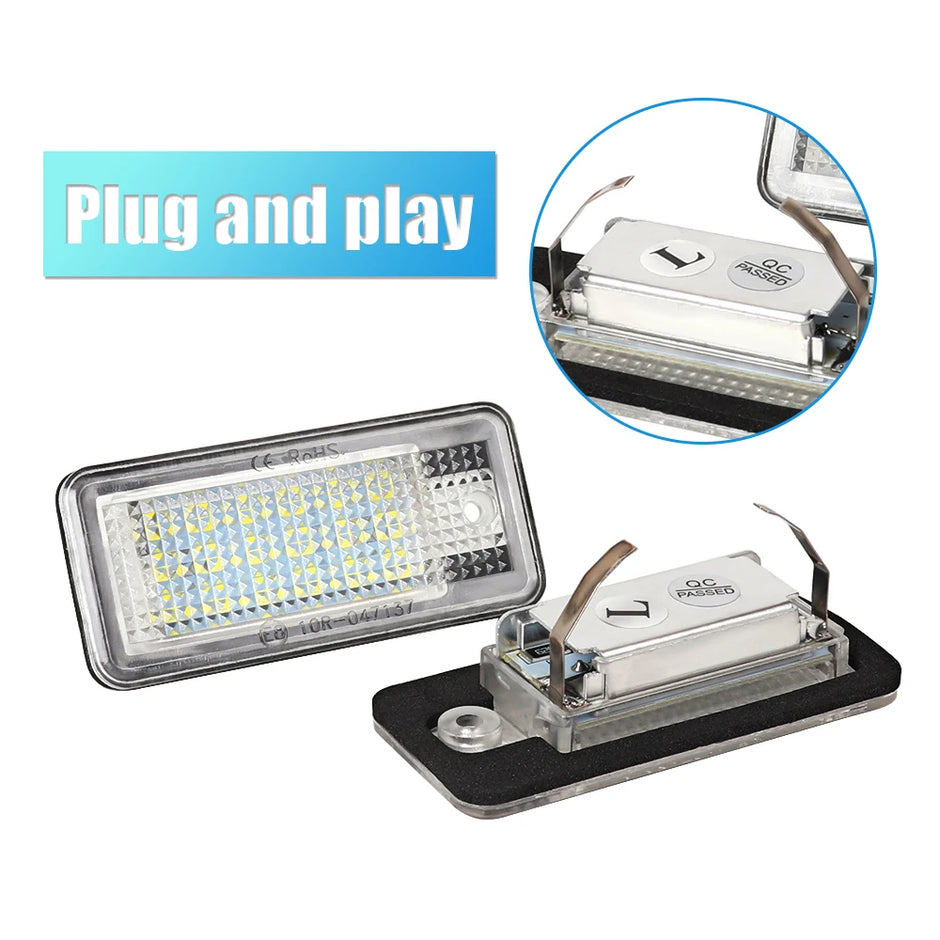 Audi Error-Free White LED Number Plate Lights (Pair)