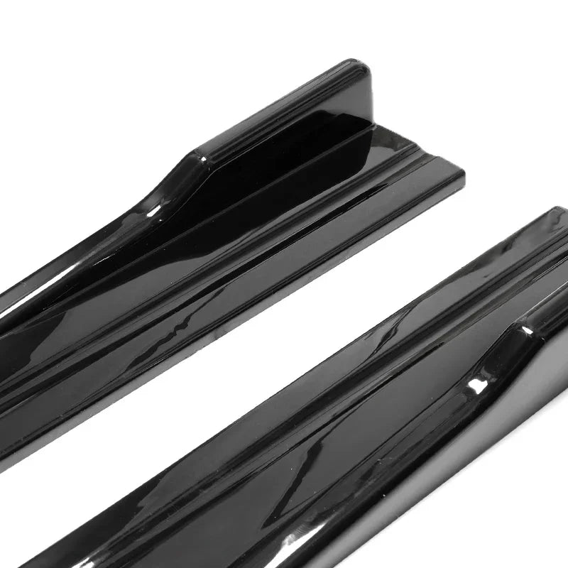 Universal Side Skirt Extensions For Audi (Gloss Black/Carbon)