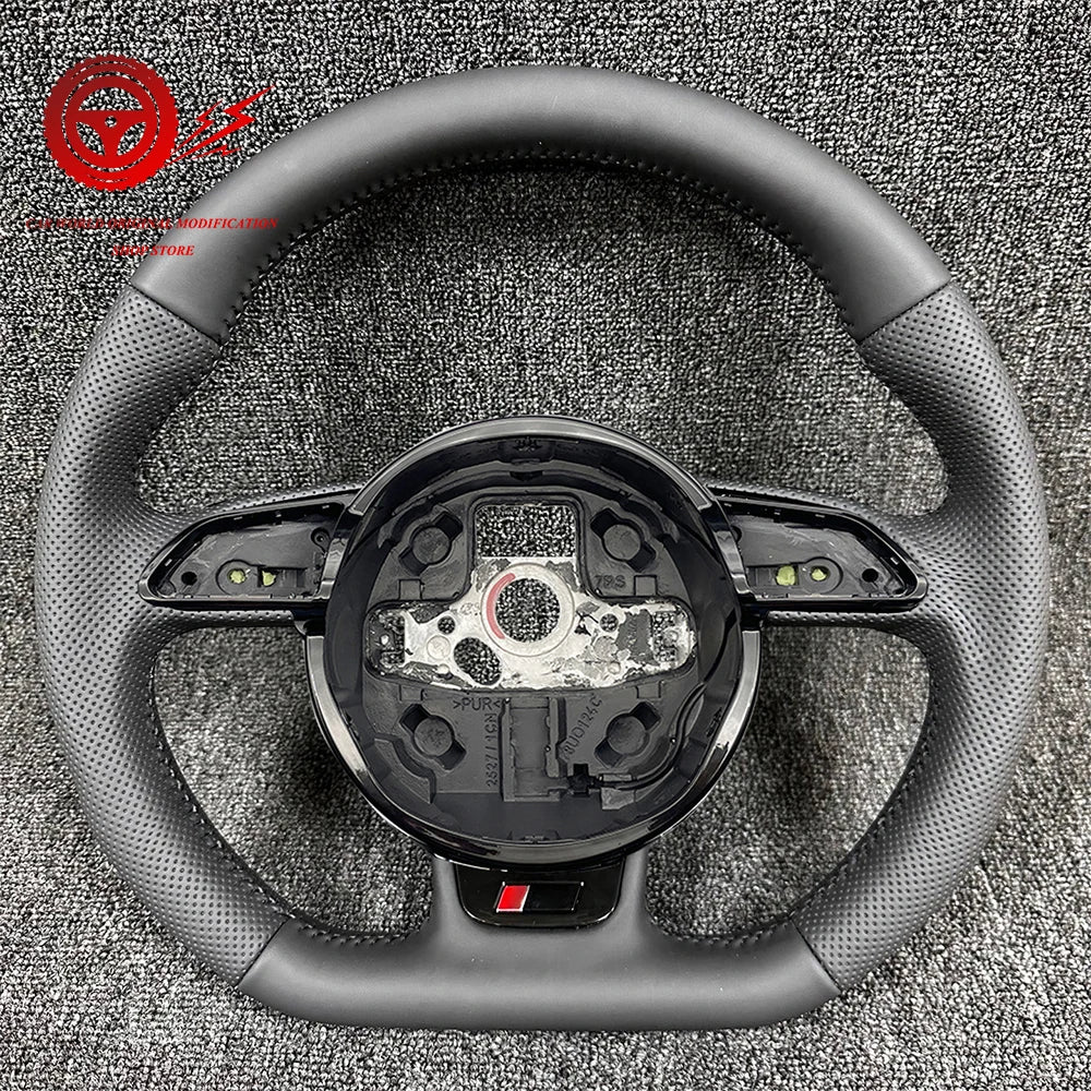 Leather Steering Wheel Upgrade – Black Line Finish (Audi Fitment)