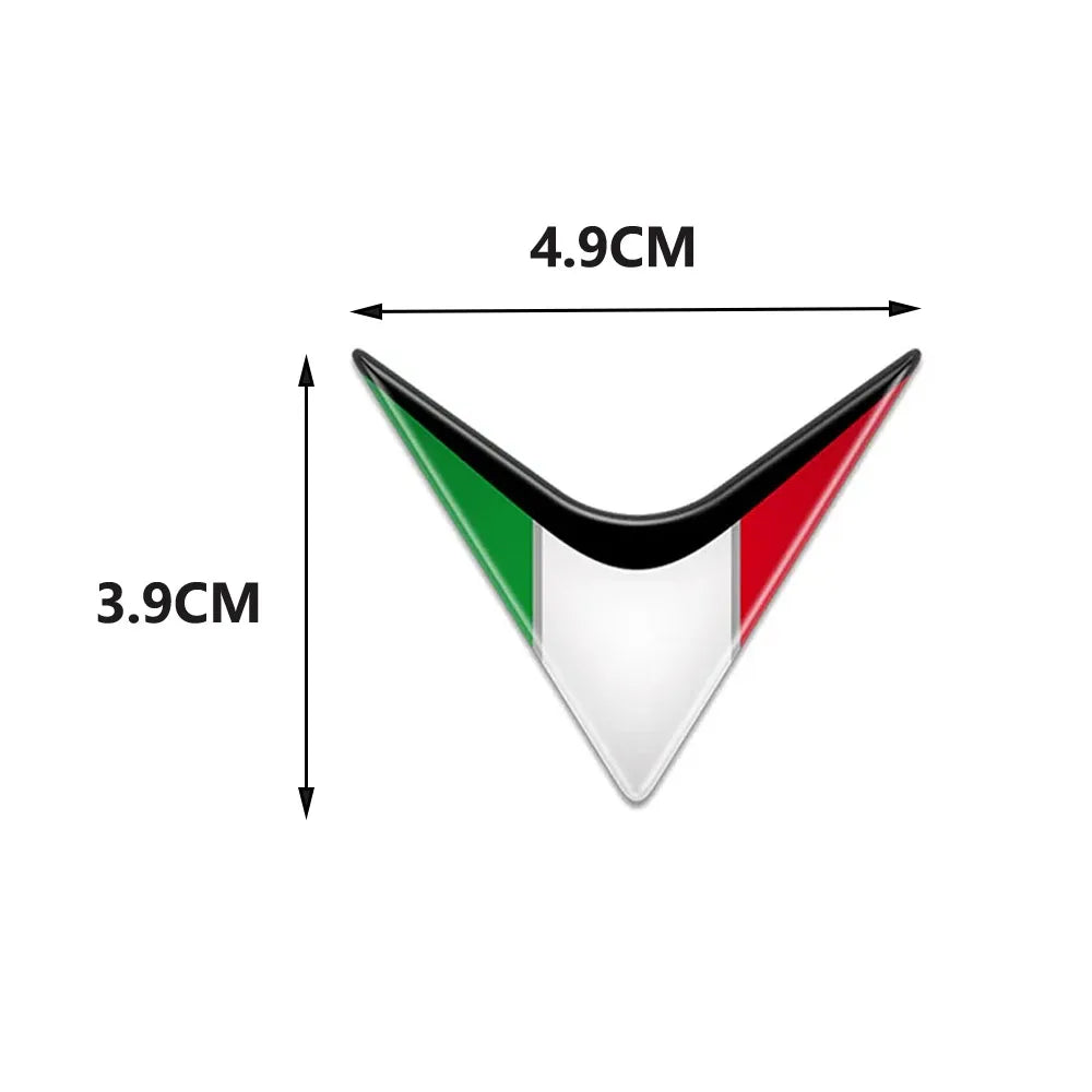 3D Reflective Italia Flag Sticker / Epoxy Resin Decal (Waterproof) – Motorcycles & Scooters
