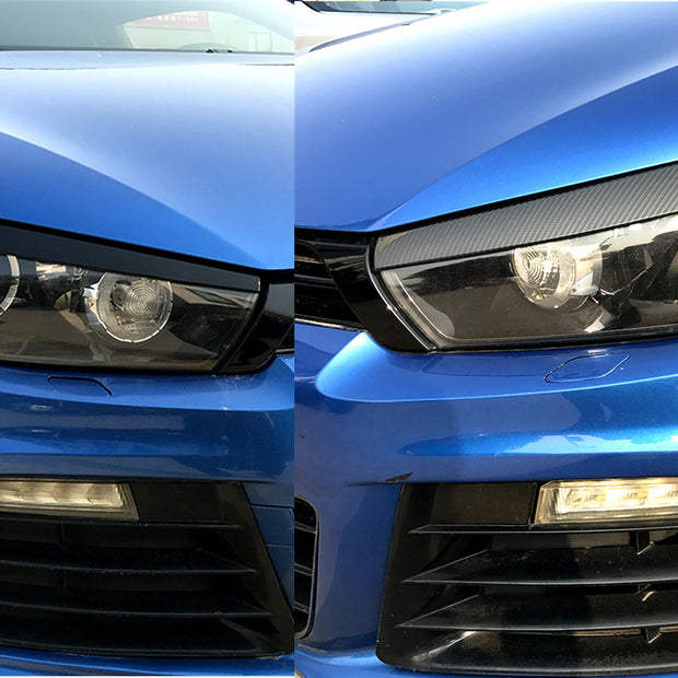 Headlight Eyebrow Eyelid Trim Covers (Gloss Black) – VW Scirocco 2008–2017 (Pair)