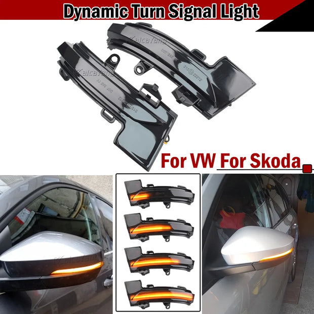 Dynamic LED Mirror Indicator Turn Signal Lights – Skoda Octavia (Pair)