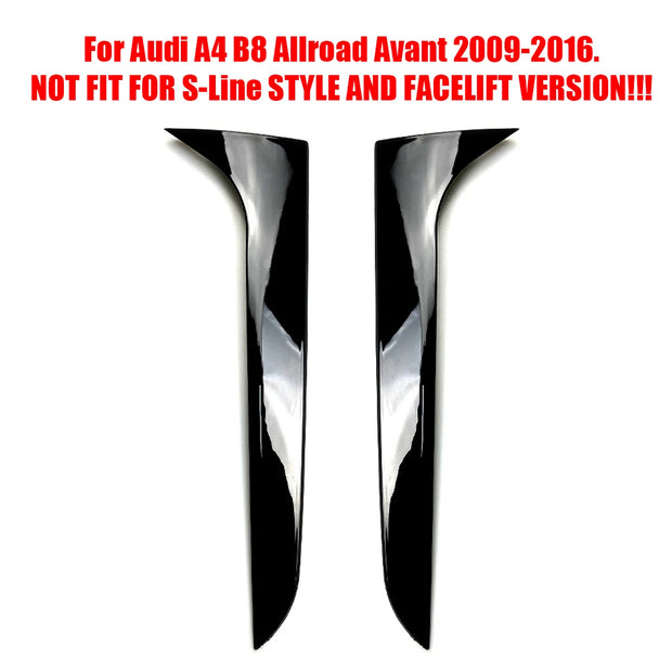 Gloss Black Rear Window Side Spoiler Covers – Audi A4 B8 Allroad/Avant (2009–2016)