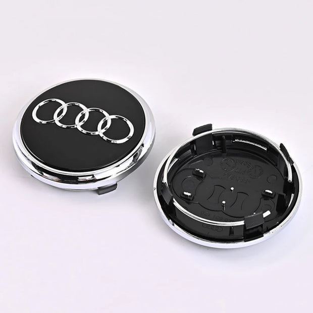 Audi Wheel Centre Caps (4pcs) – Multiple Sizes (60/61/68/69/77mm)