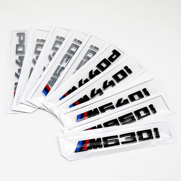 BMW M-Performance Style Rear Boot Badge Letters (Adhesive Emblem)