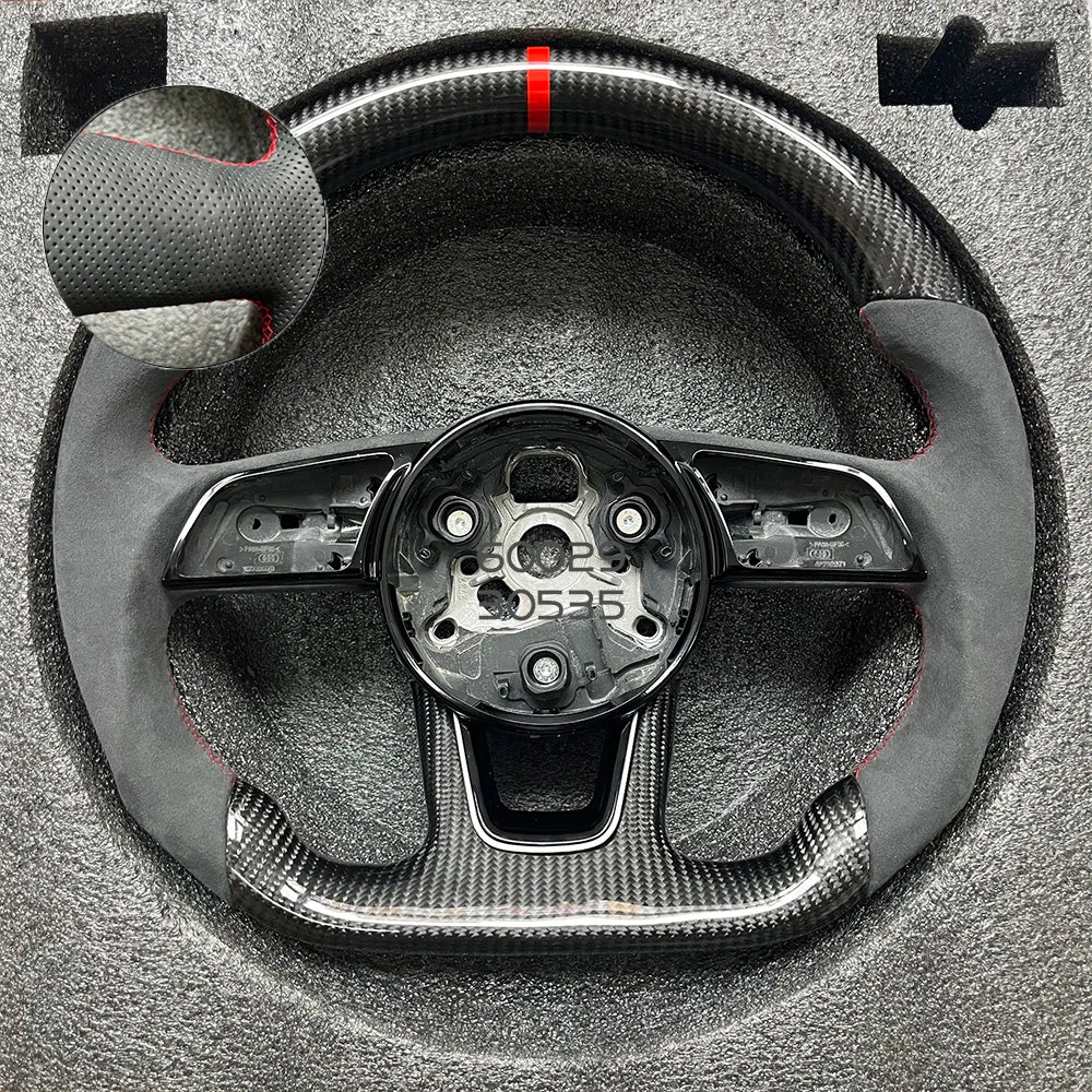 Real Carbon Fibre Steering Wheel – Customisable (Audi Fitment)