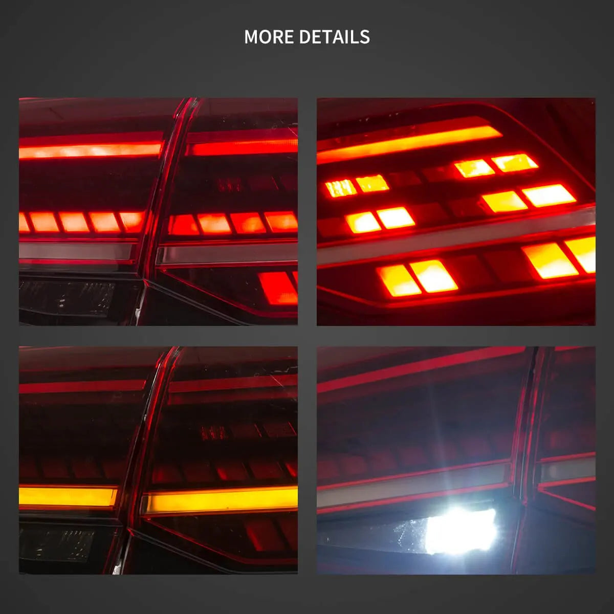 LED Tail Light Set with Sequential Indicators (Smoked) – VW Golf MK7 / MK7.5 (2013–2021, Hatchback)