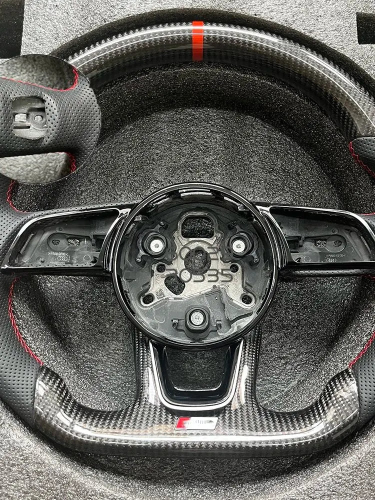 Real Carbon Fibre Steering Wheel – Customisable (Audi Fitment)